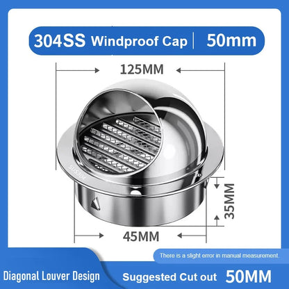 Stainless Steel Rainproof Vent Cap
