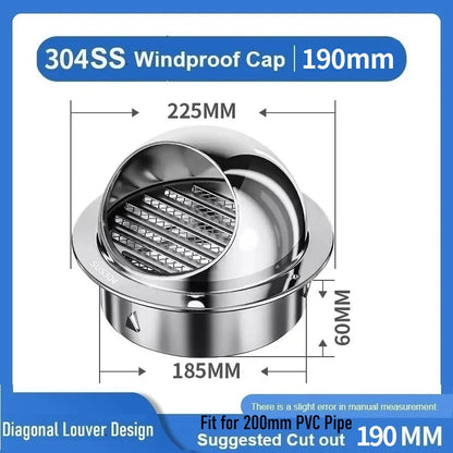 Stainless Steel Rainproof Vent Cap